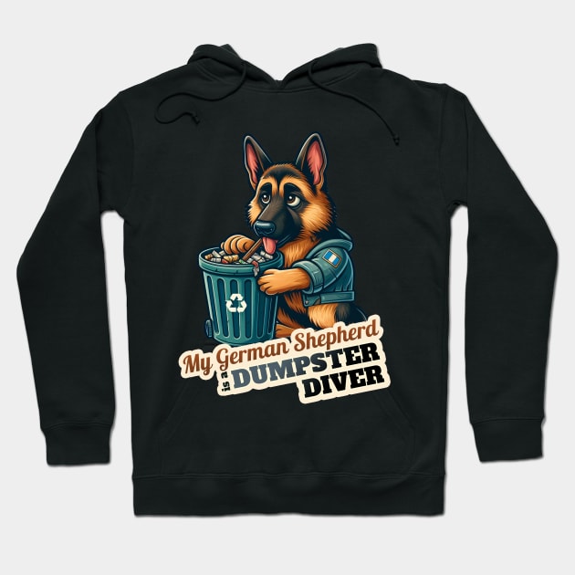 German Shepherd Trashman Hoodie by k9-tee